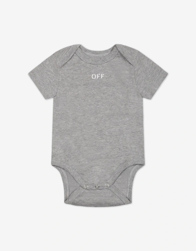 Baby Boys Off Stamp 3 Pack Bodysuit Set in Multicolour