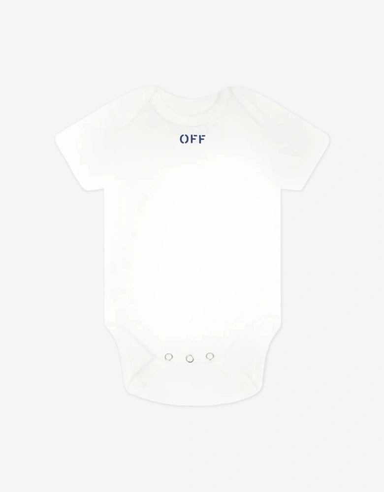 Baby Boys Off Stamp 3 Pack Bodysuit Set in Multicolour