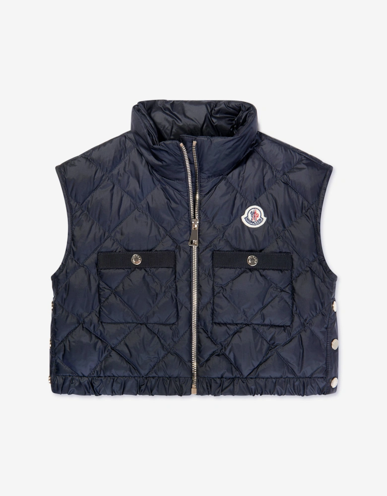 Enfant Girls Down Padded Garonna Gilet in Navy