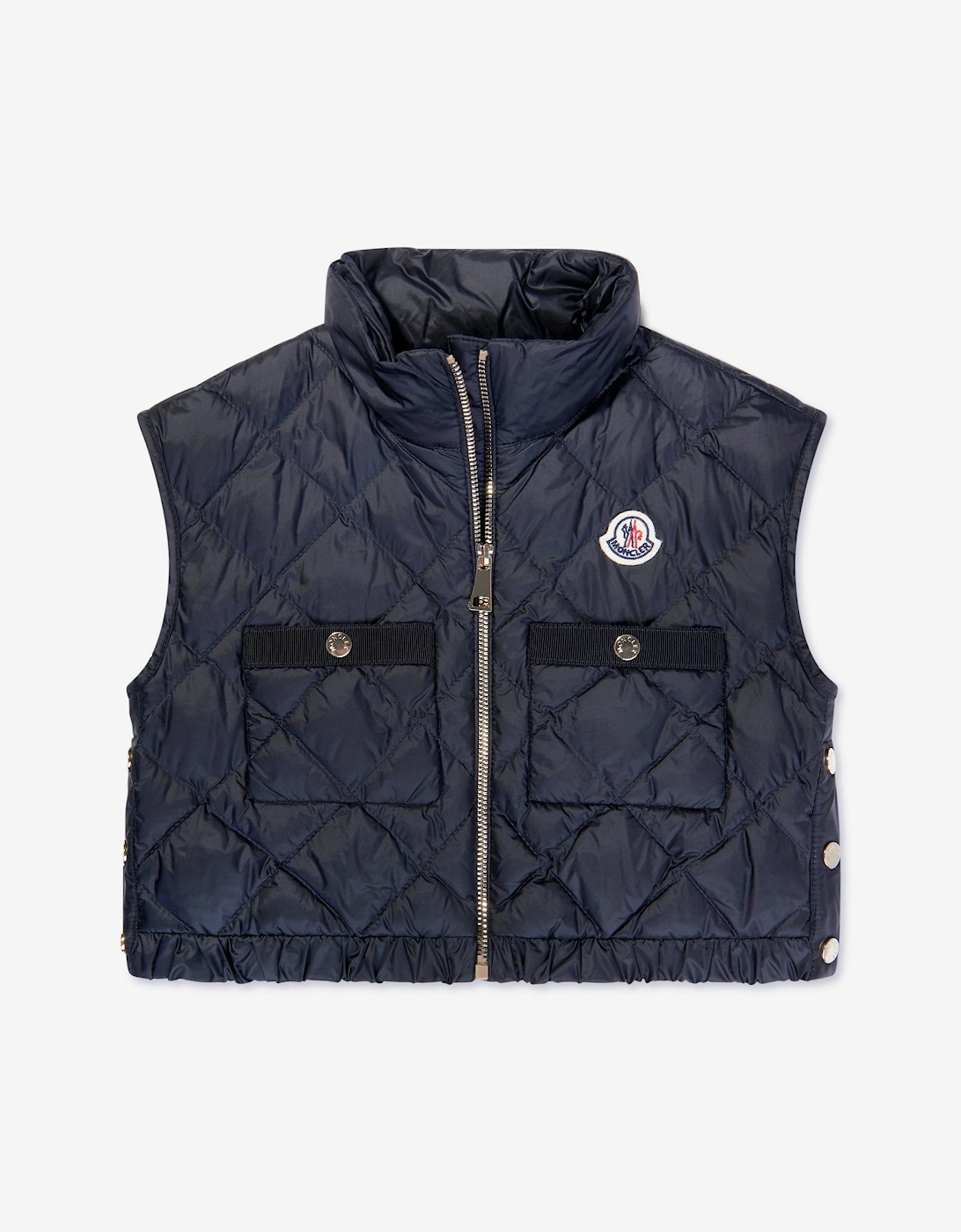 Enfant Girls Down Padded Garonna Gilet in Navy, 5 of 4