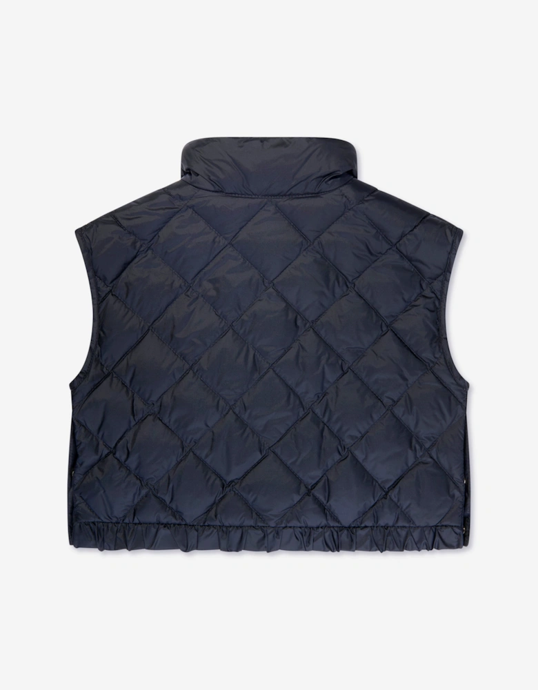 Enfant Girls Down Padded Garonna Gilet in Navy