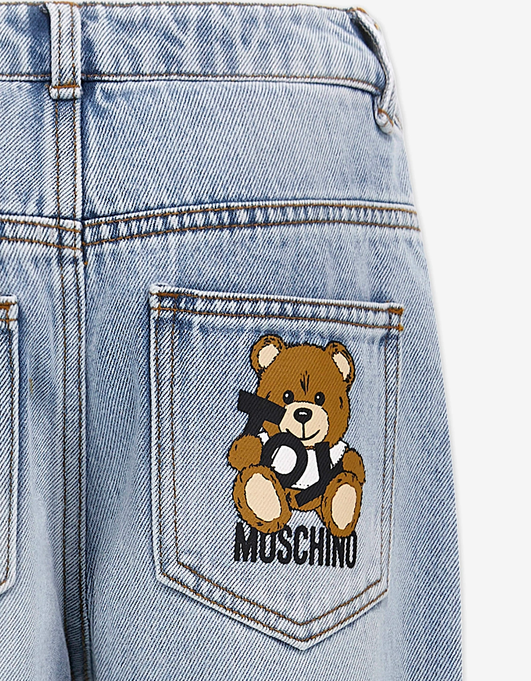 Kids Teddy Bear Logo Jeans in Blue