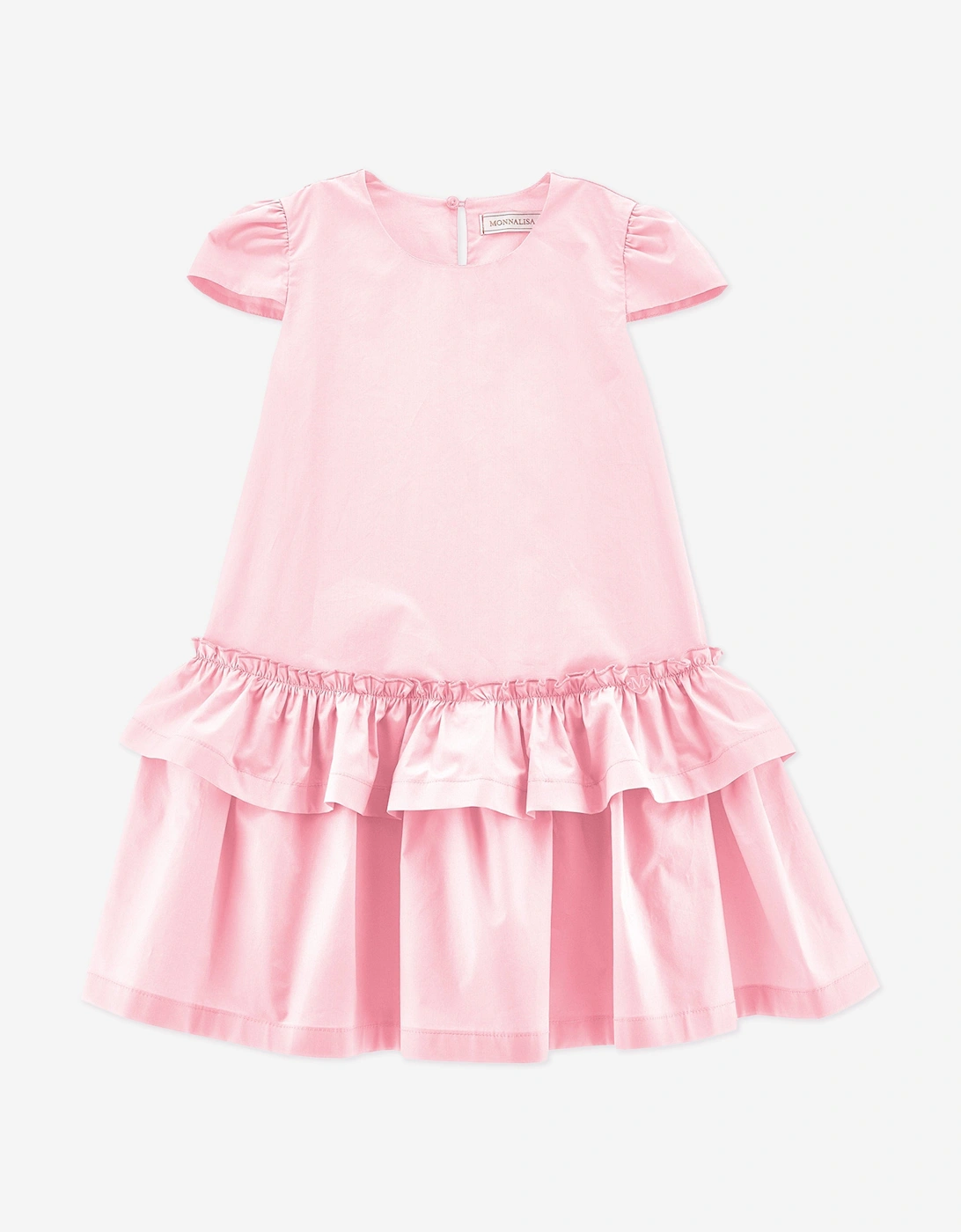 Giirls Cotton Ruffle Dress in Pink, 5 of 4
