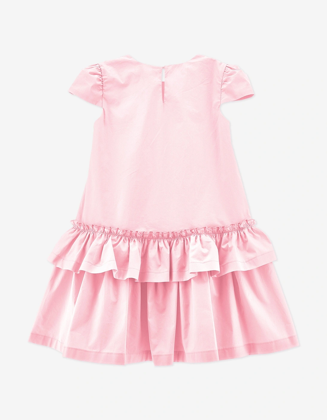 Giirls Cotton Ruffle Dress in Pink