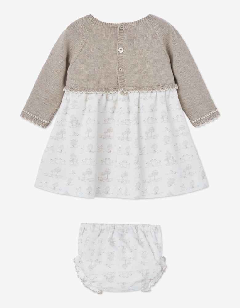 Baby Girls Dress and Bloomers Set in Beige