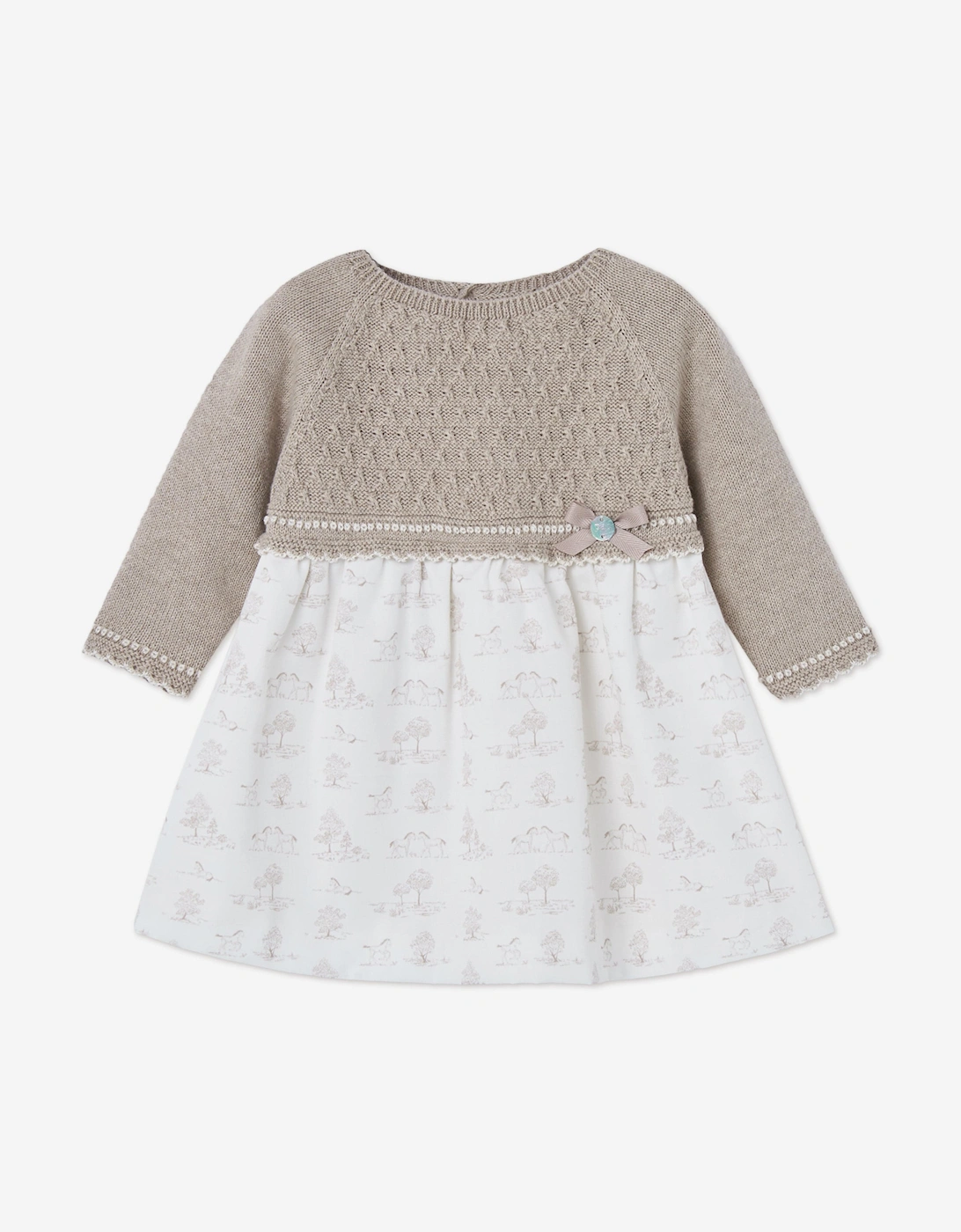 Baby Girls Dress and Bloomers Set in Beige