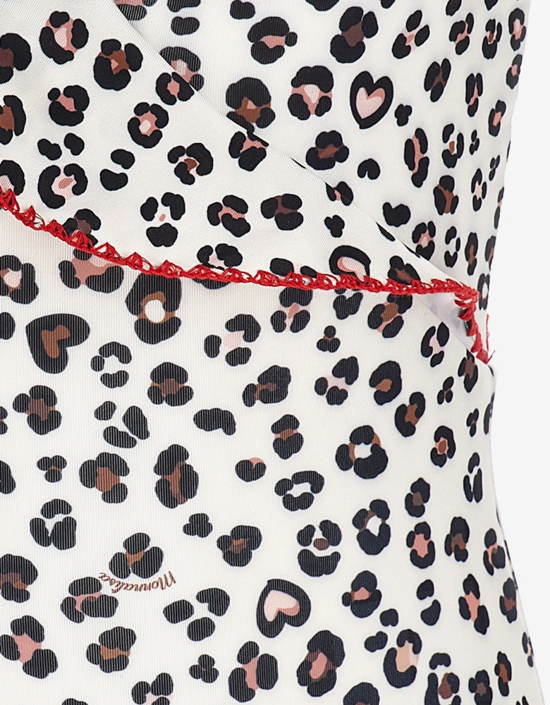 Girls Leopard Print Swimsuit in Beige