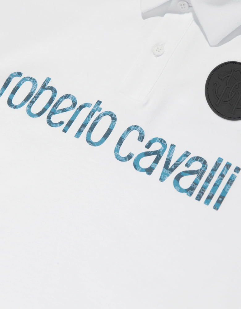 Boys Logo Polo Shirt in White