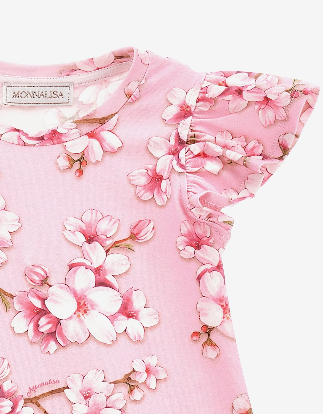 Girls Peach Blossom Jersey Dress in Pink