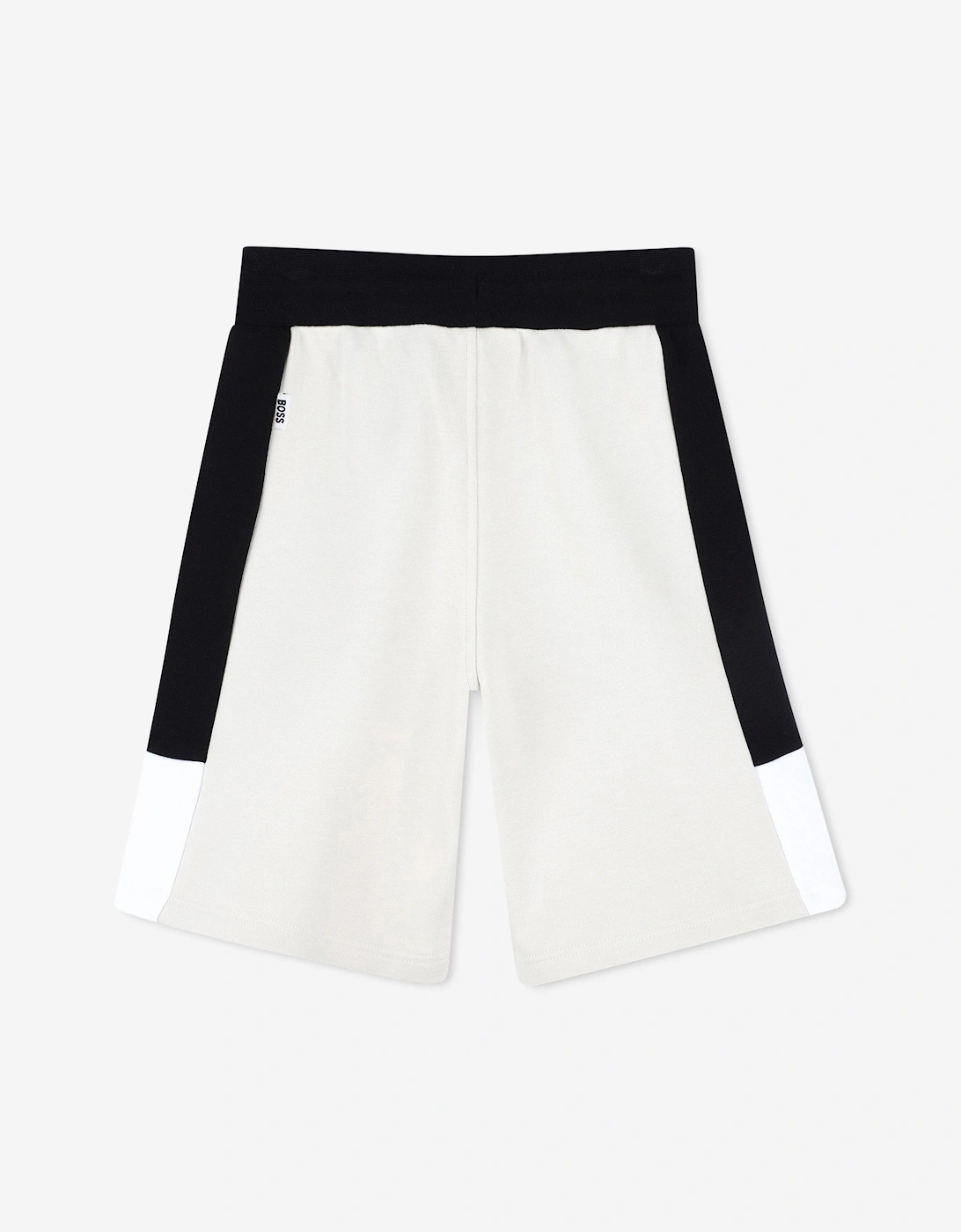 BOSS Boys Colourblock Bermuda Shorts in Beige