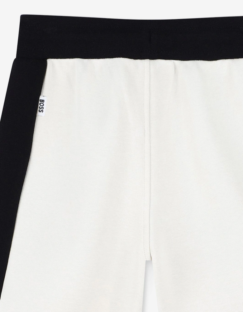 BOSS Boys Colourblock Bermuda Shorts in Beige