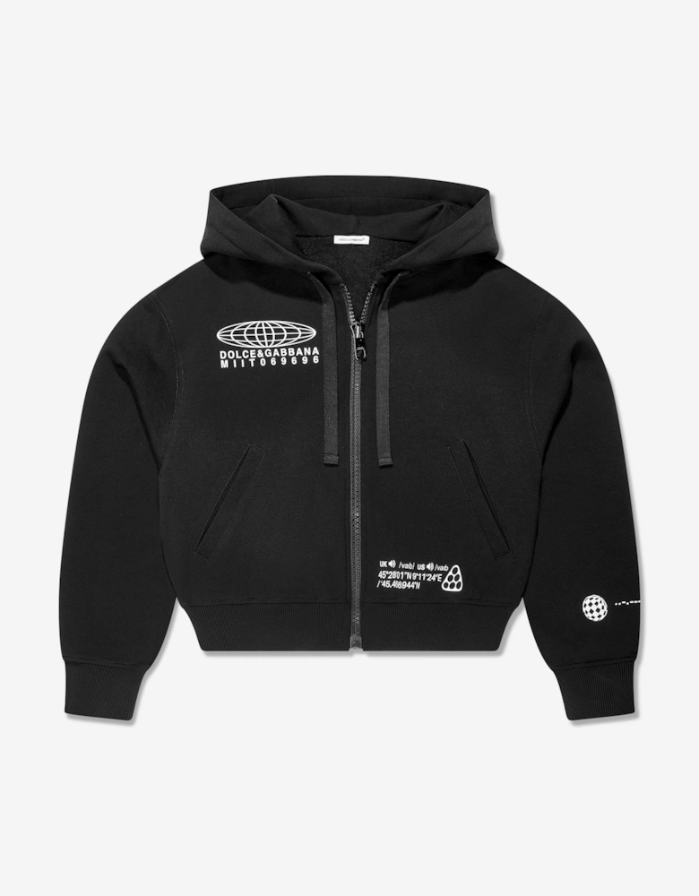 Girls DG Vibe Zip Up Top in Black