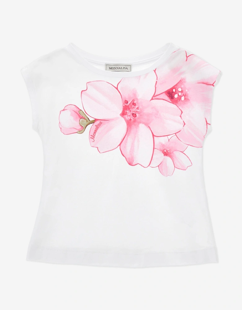 Girls Peach Blossom T-Shirt in White