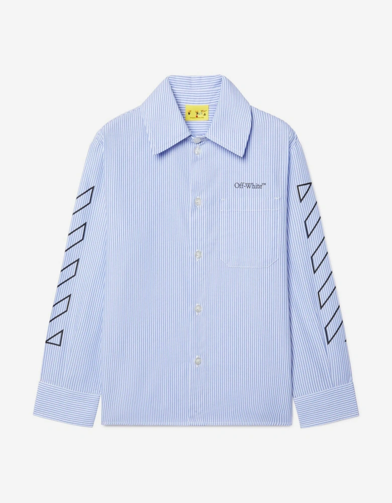 Boys Bookish Diag Shirt in Blue