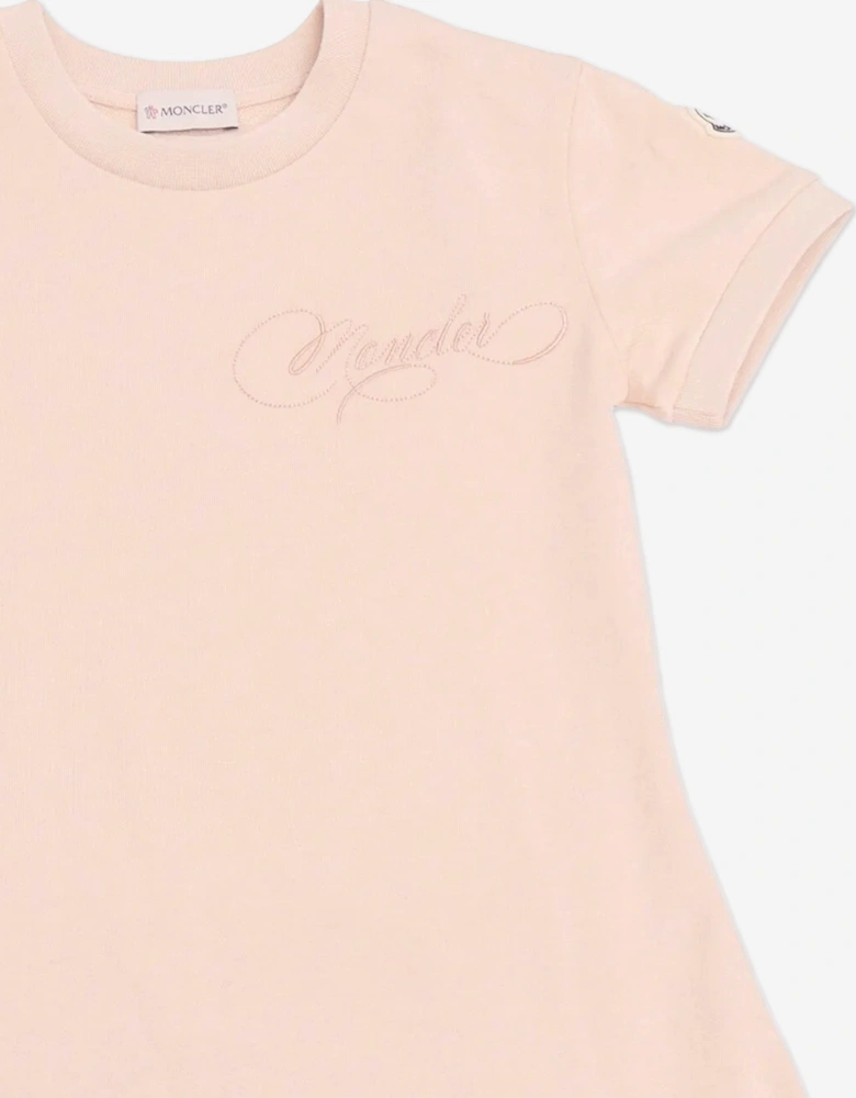Enfant Girls Logo Jersey Dress in Pink