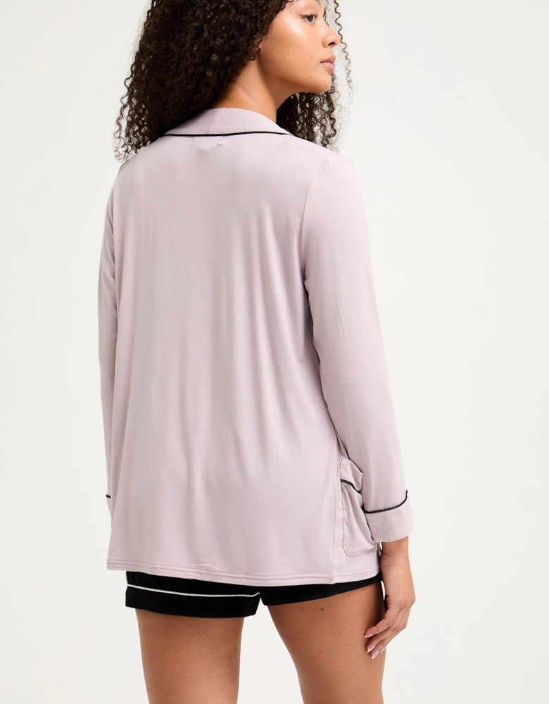 Bamboo Nightwear Jacket in Oyster