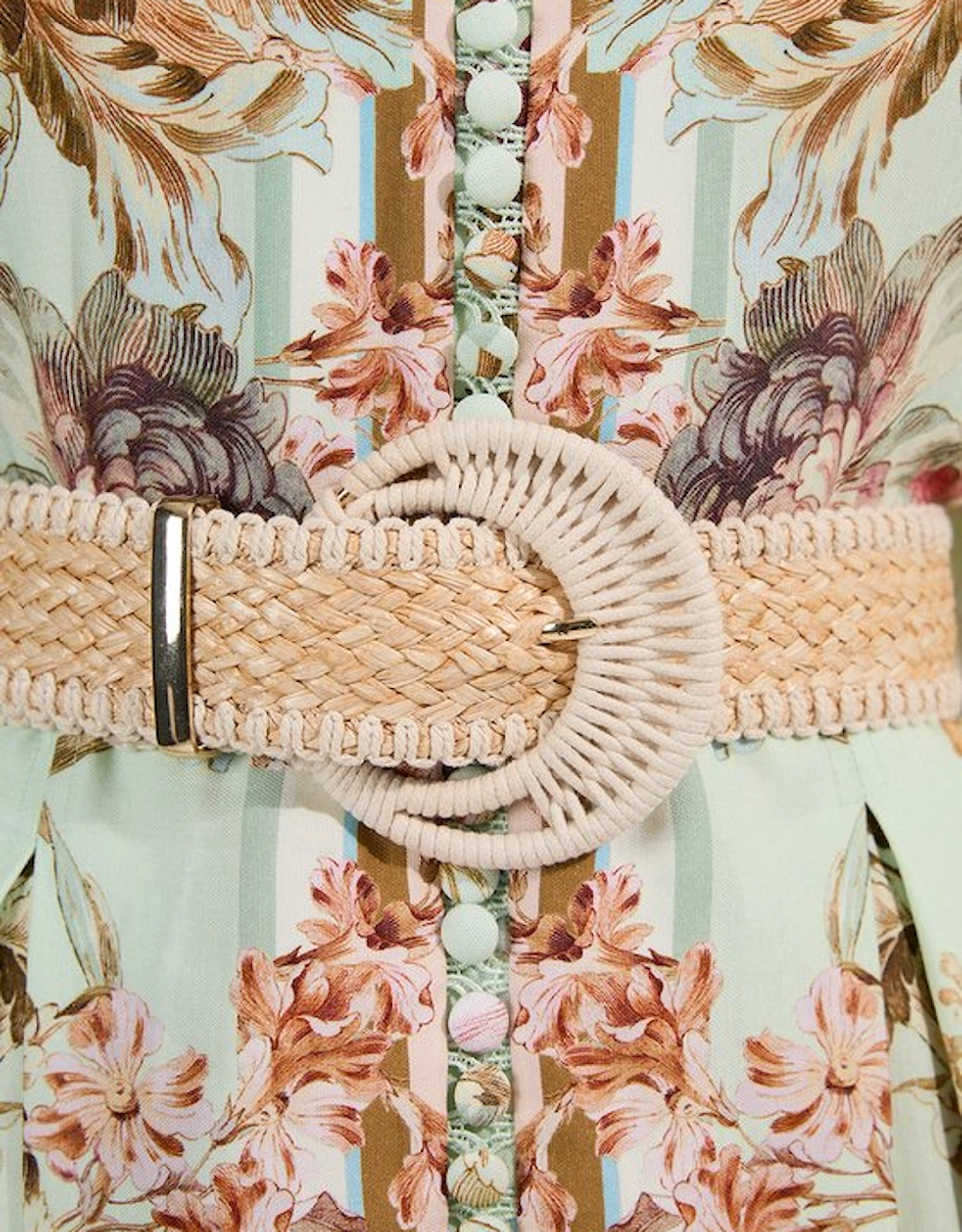 Floral Placed Embroidery Organdie Woven Midi Dress