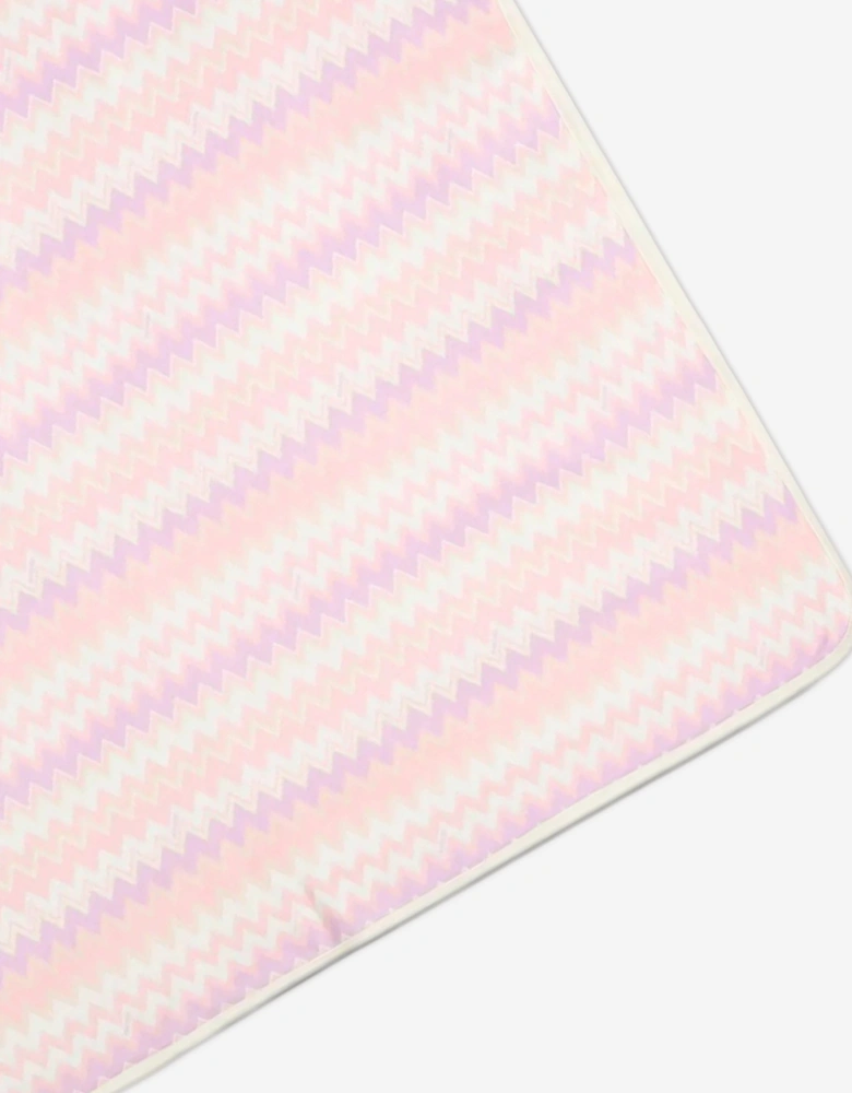Baby Girls Zigzag Blanket in Pink (75cm)