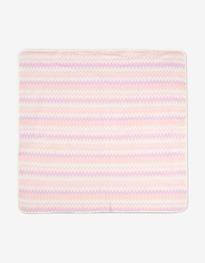 Baby Girls Zigzag Blanket in Pink (75cm)