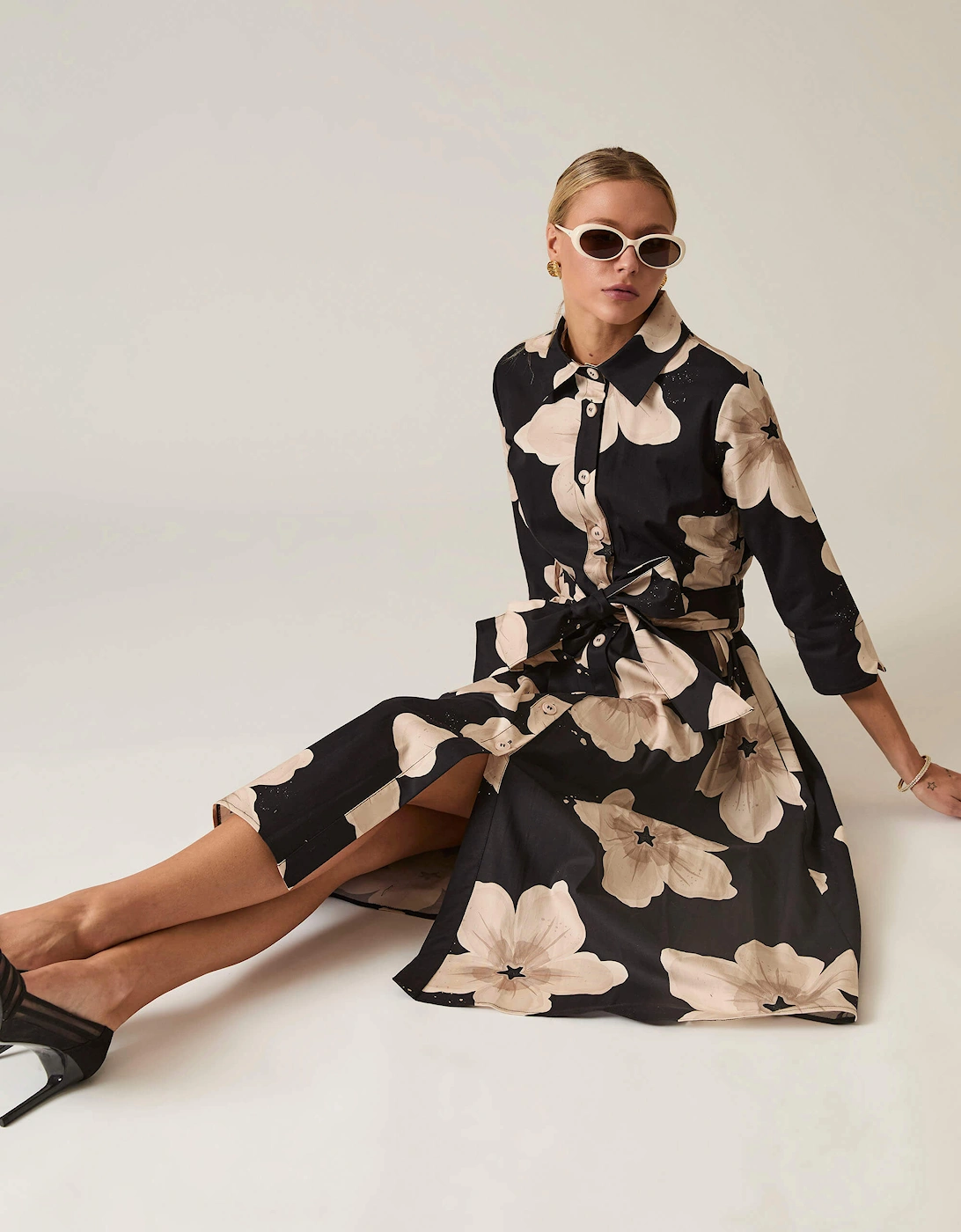 Black Flower Cotton Dress, 8 of 7