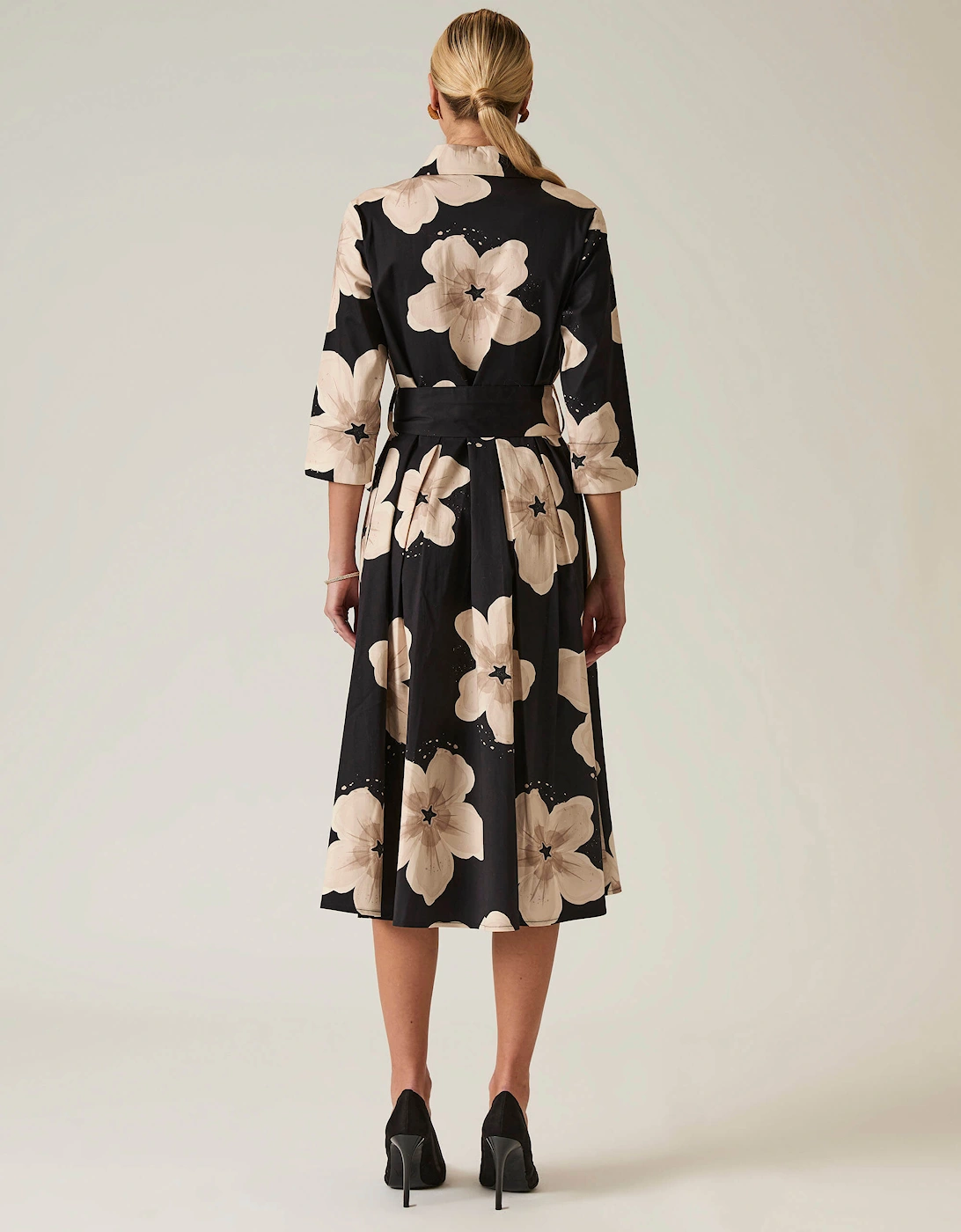 Black Flower Cotton Dress