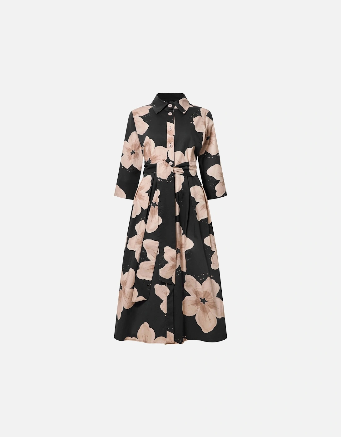 Black Flower Cotton Dress