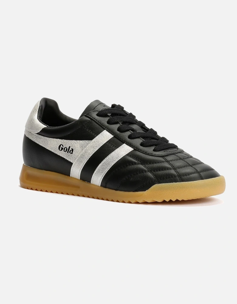 Stadium Leather Women's Black/Silver Trainers