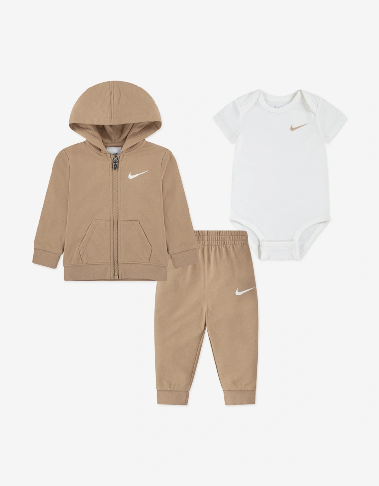 Baby 3 Piece Tracksuit Set in Beige