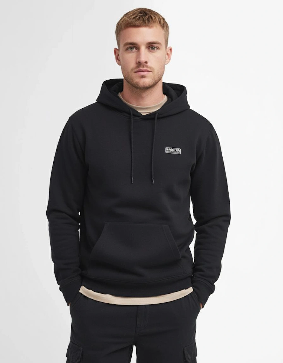 Small Logo Mens Hoodie - Black/Pewter