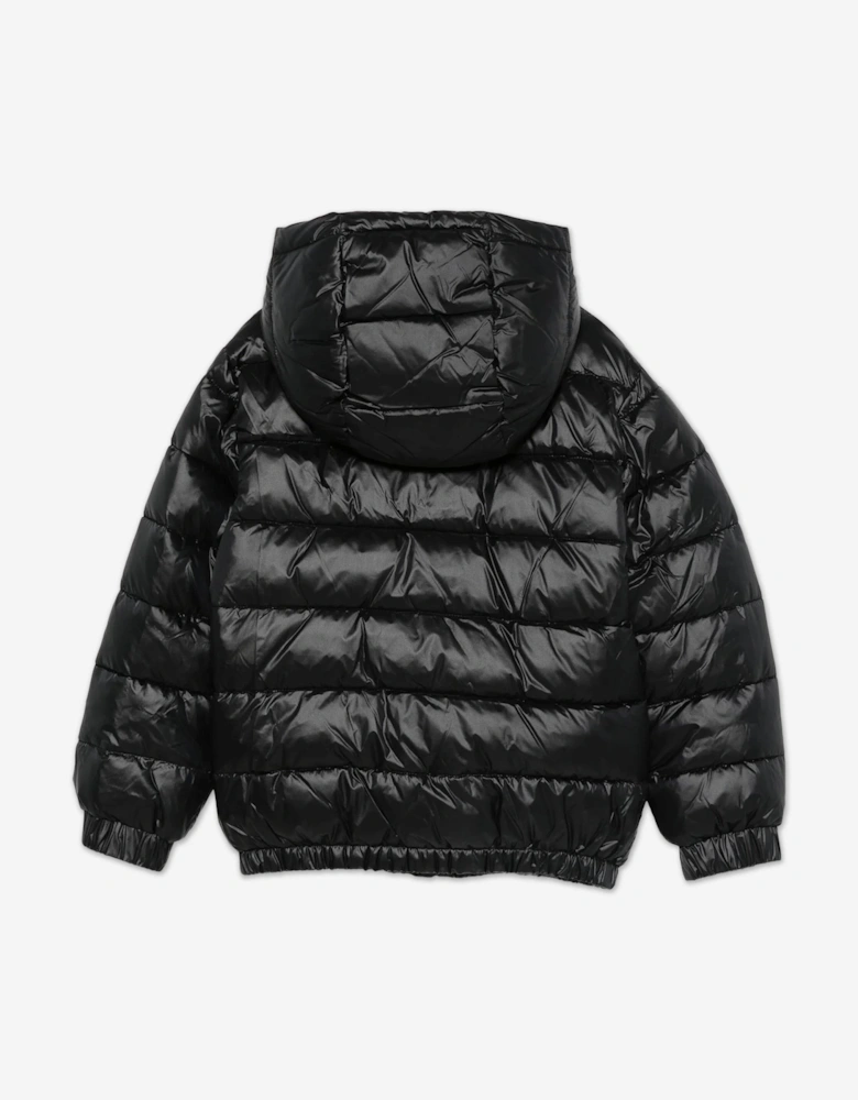 Kids Bear Logo Puffer Jacket in Black