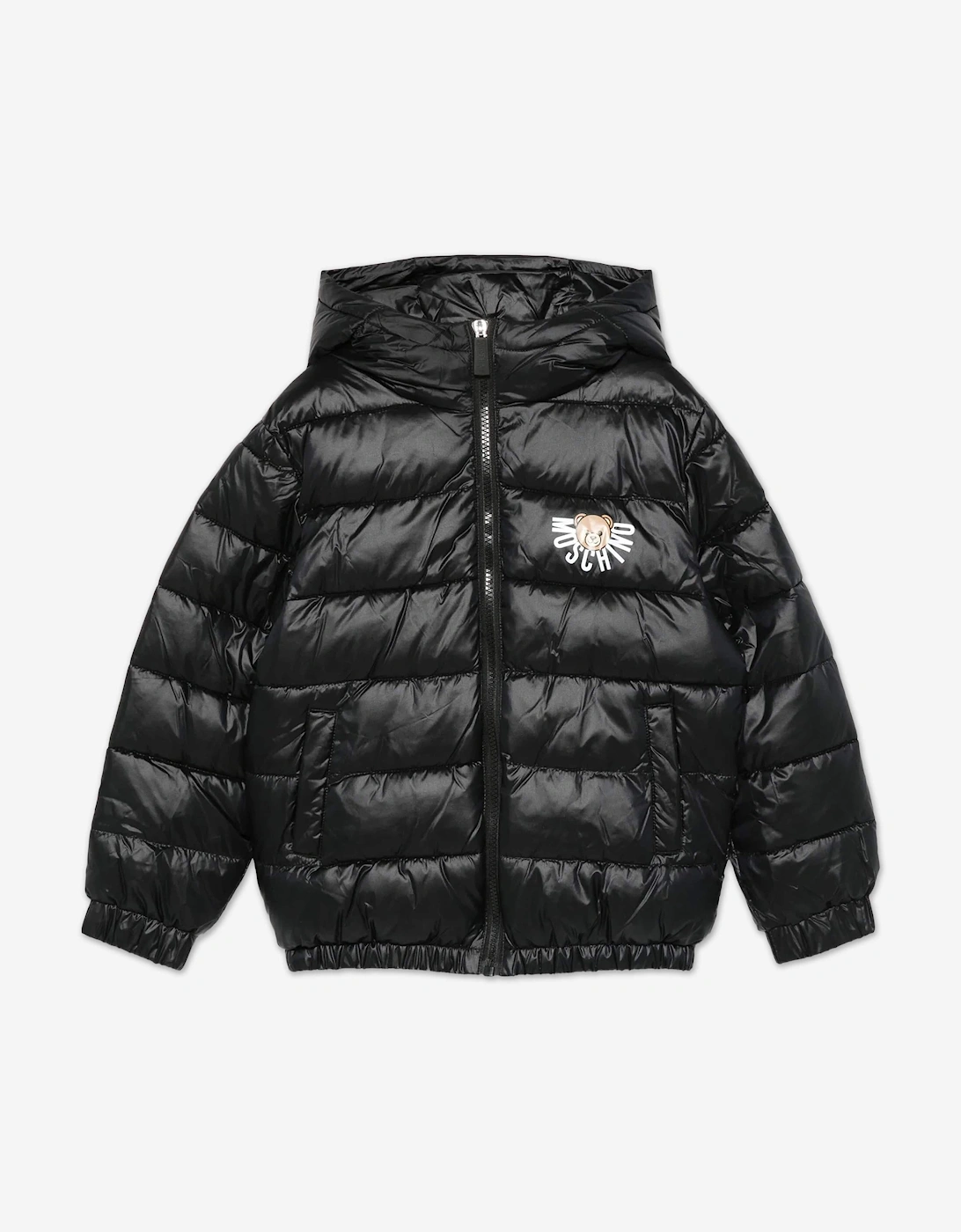 Kids Bear Logo Puffer Jacket in Black, 5 of 4