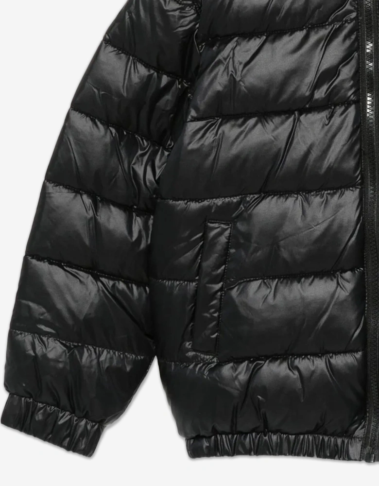 Kids Bear Logo Puffer Jacket in Black