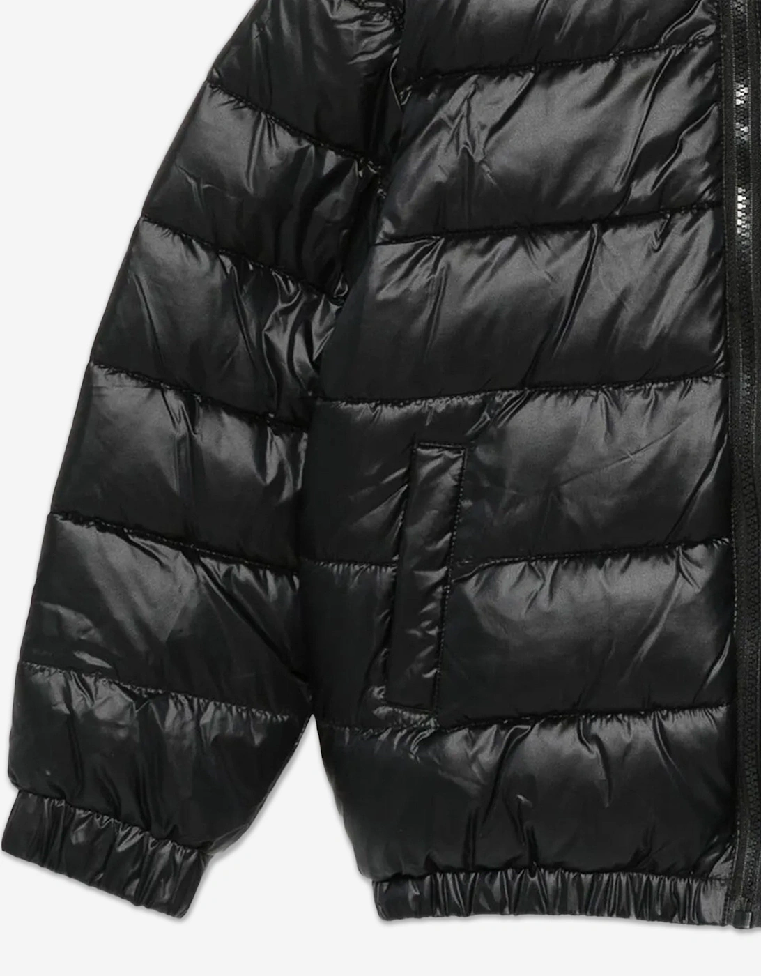 Kids Bear Logo Puffer Jacket in Black