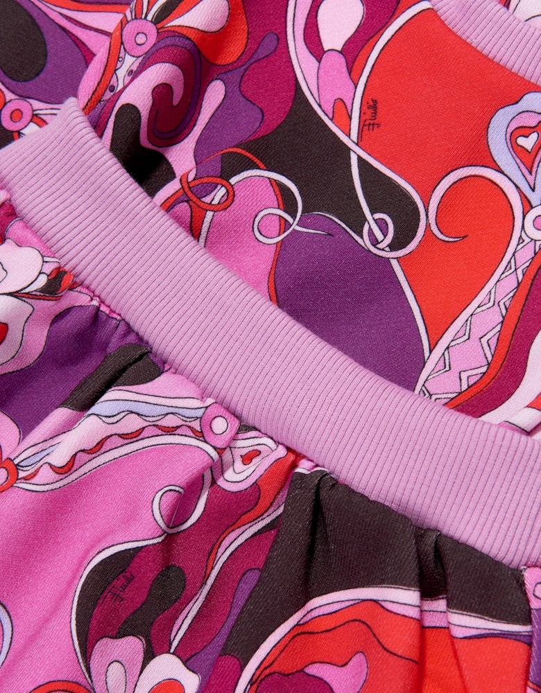 Baby Girls Orchidee Print Sweater Dress in Pink