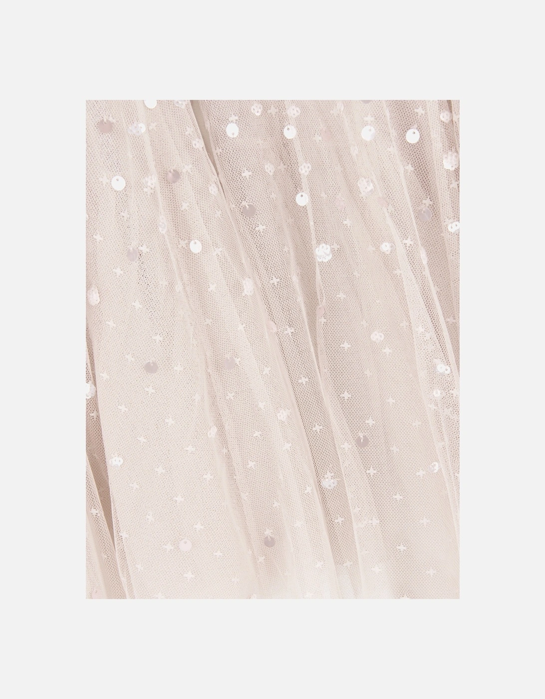 Girls Moonlight Sequin Cape Dress in Ivory