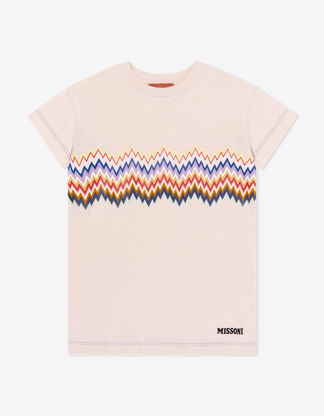 Girls Zigzag Jersey Dress in Pink, 5 of 4