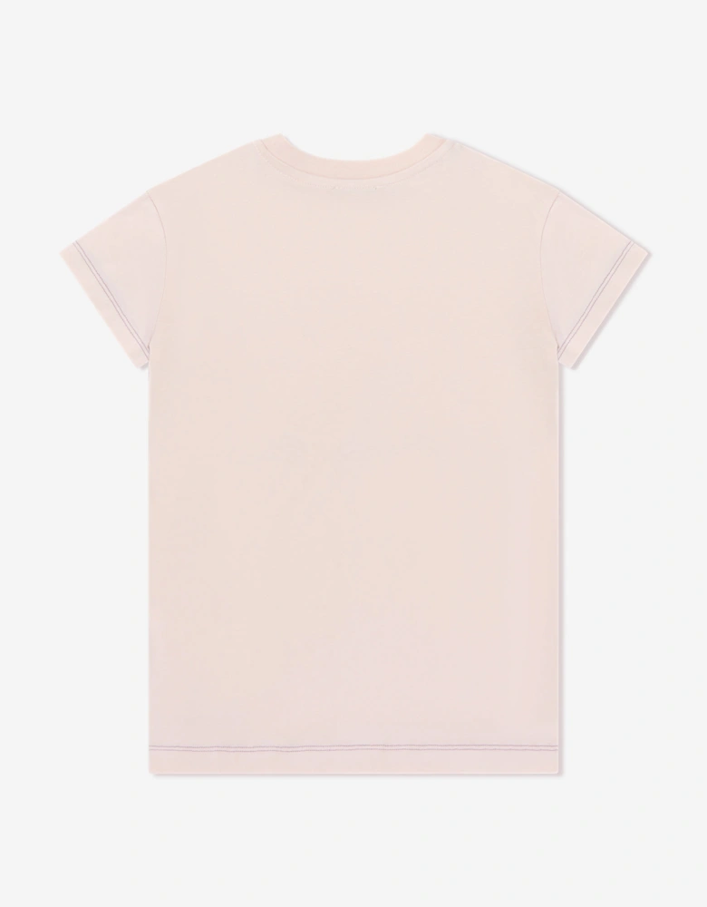 Girls Zigzag Jersey Dress in Pink