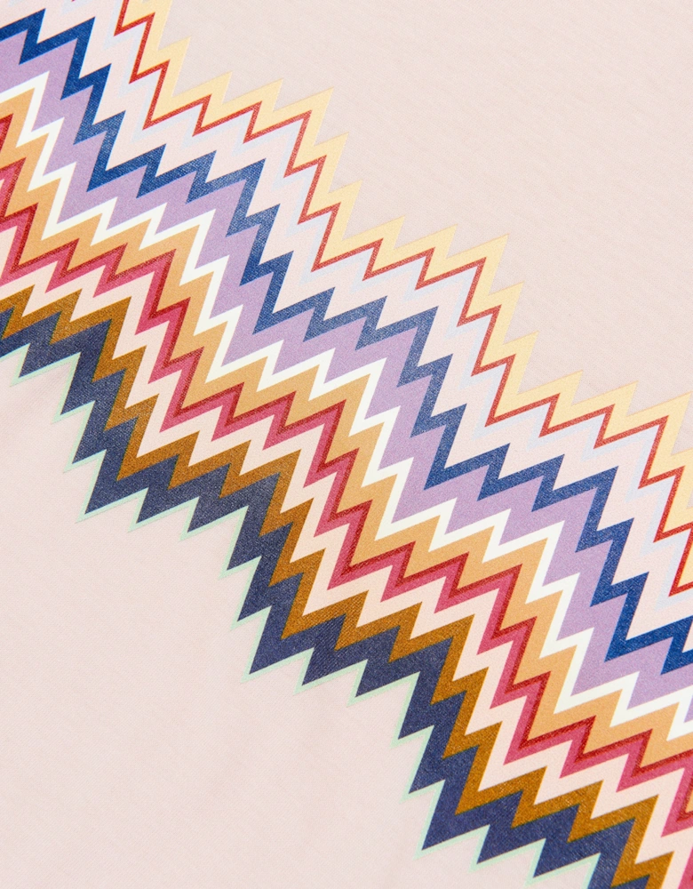 Girls Zigzag Jersey Dress in Pink