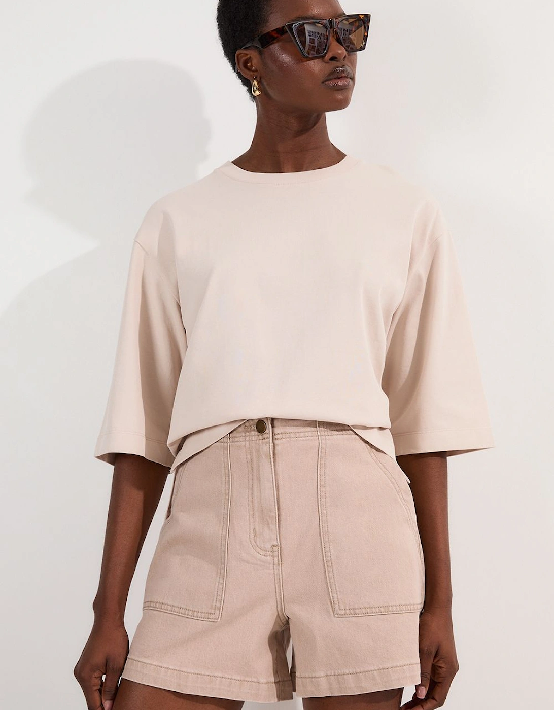 Coloured Denim Tailored Short, 2 of 1