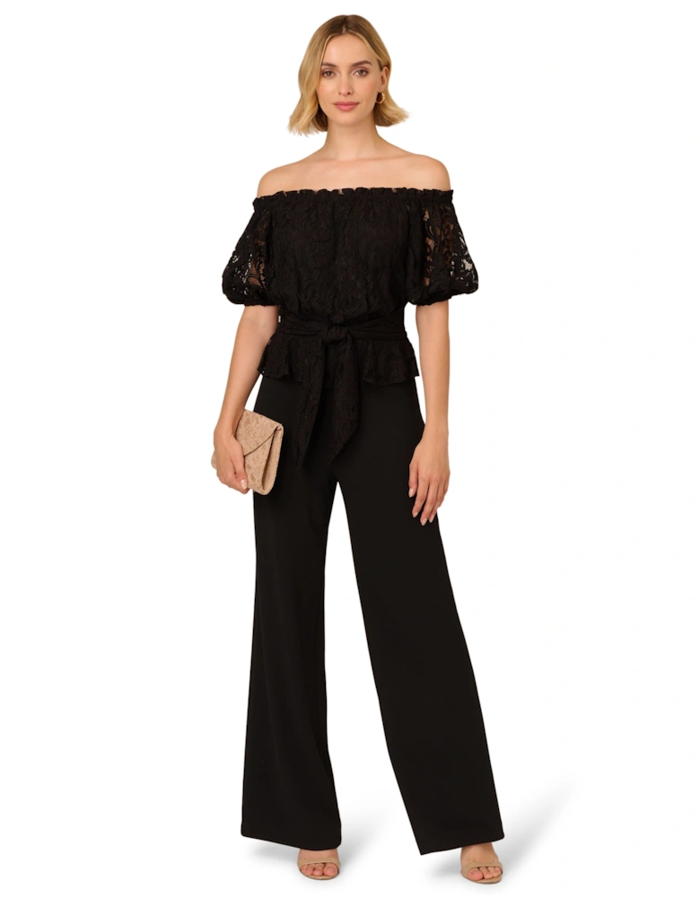 Lace And Crepe Jumpsuit