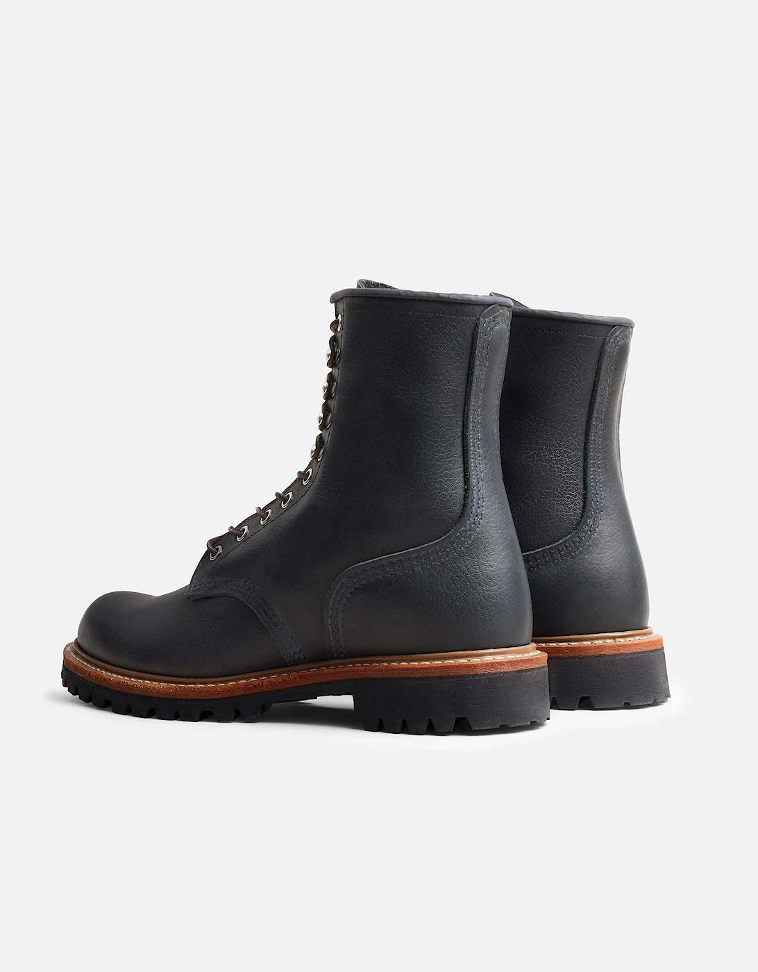 8-Inch Logger Oil Leather Men's Black Boots