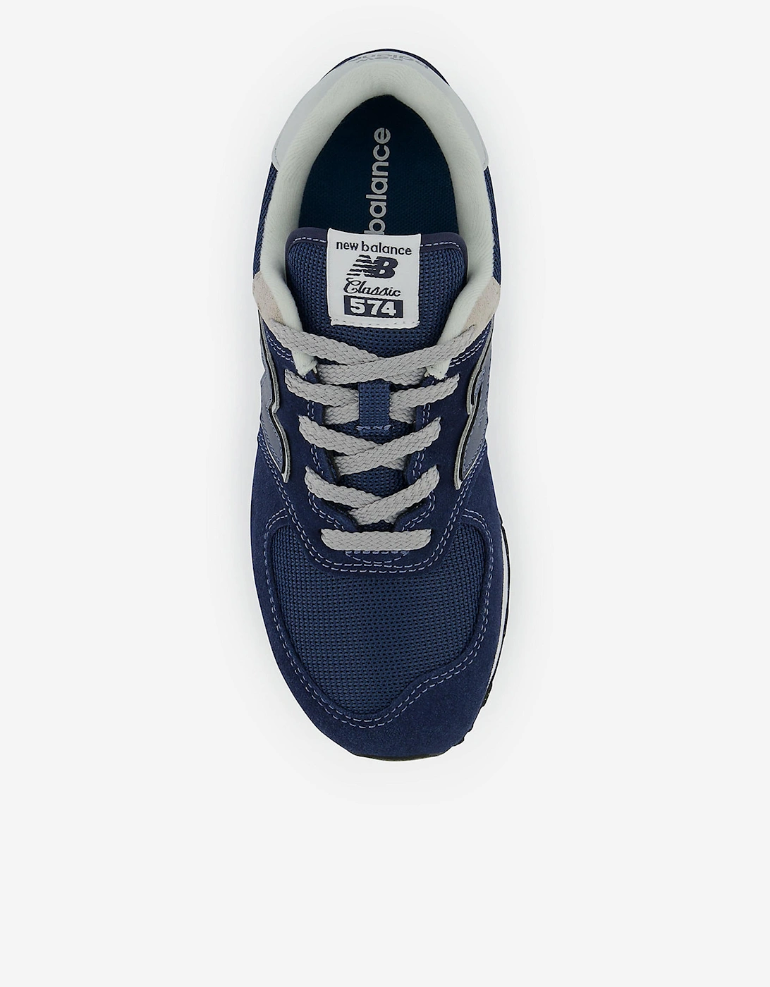 New Balance Kids 574 Lace Up Logo Trainers in Navy