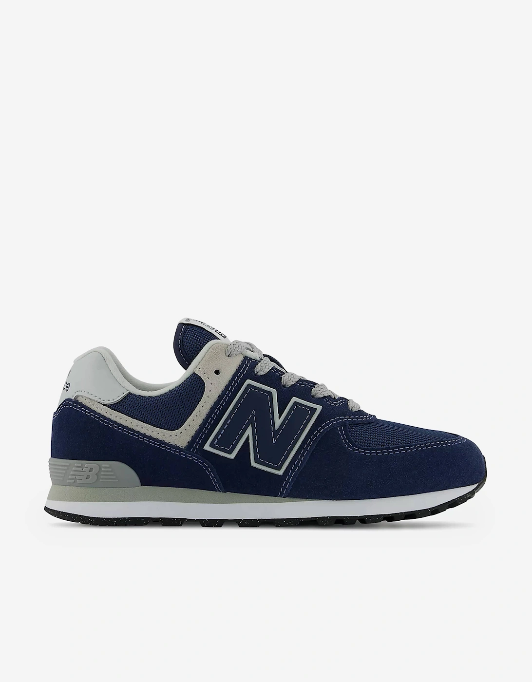 New Balance Kids 574 Lace Up Logo Trainers in Navy, 6 of 5