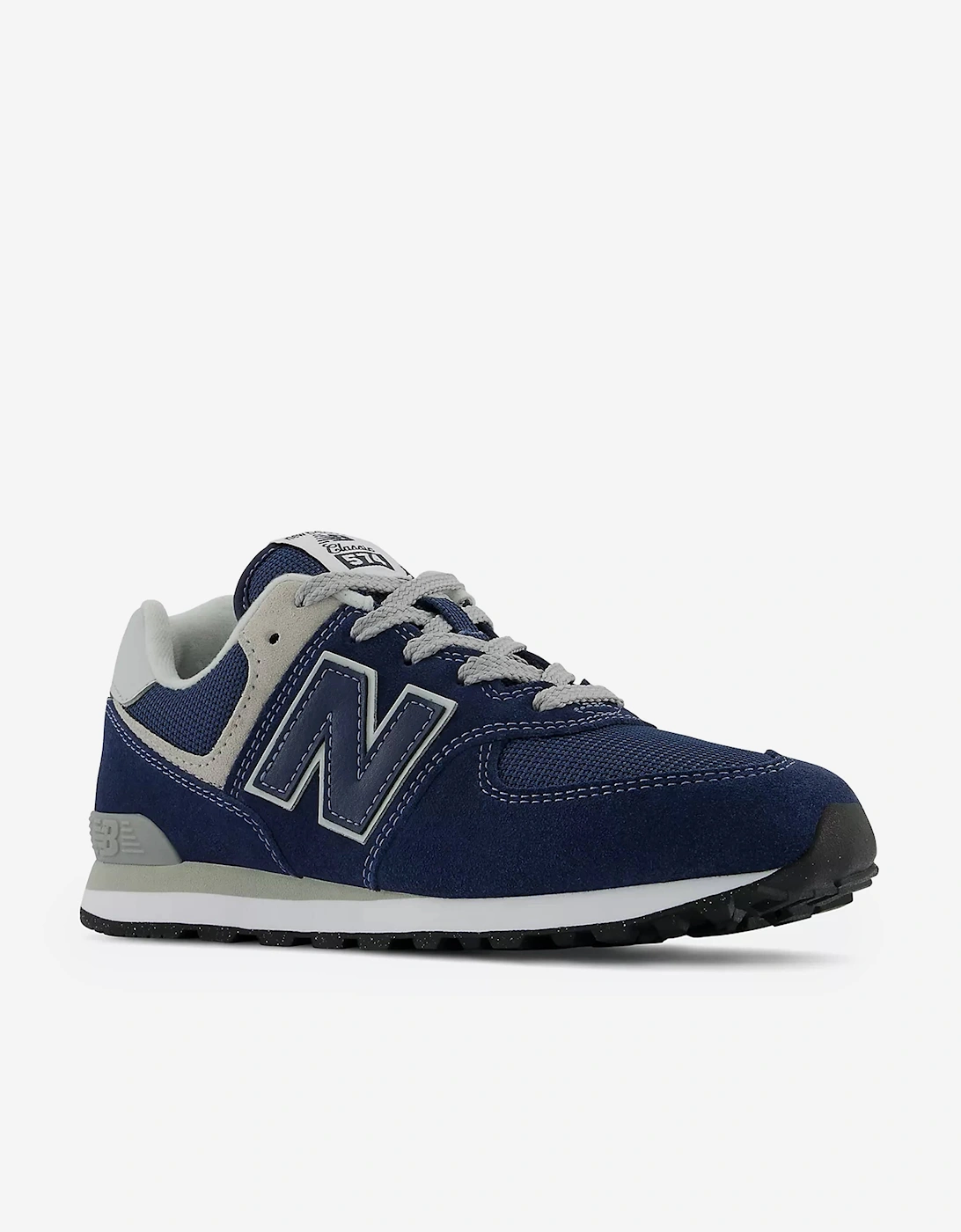 New Balance Kids 574 Lace Up Logo Trainers in Navy