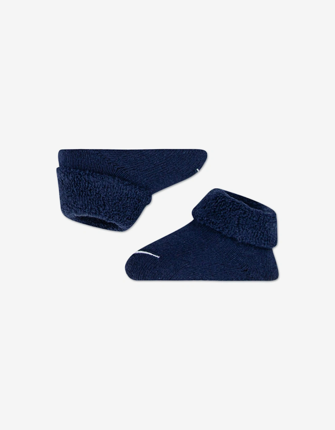 Baby 3 Piece Velour Swoosh Bodysuit Set in Navy