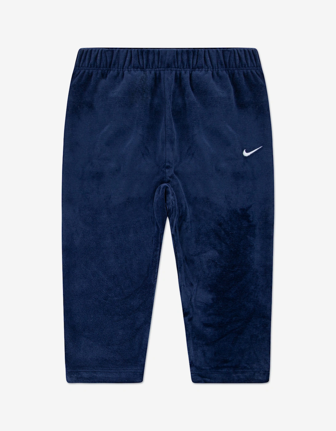 Baby 3 Piece Velour Swoosh Bodysuit Set in Navy