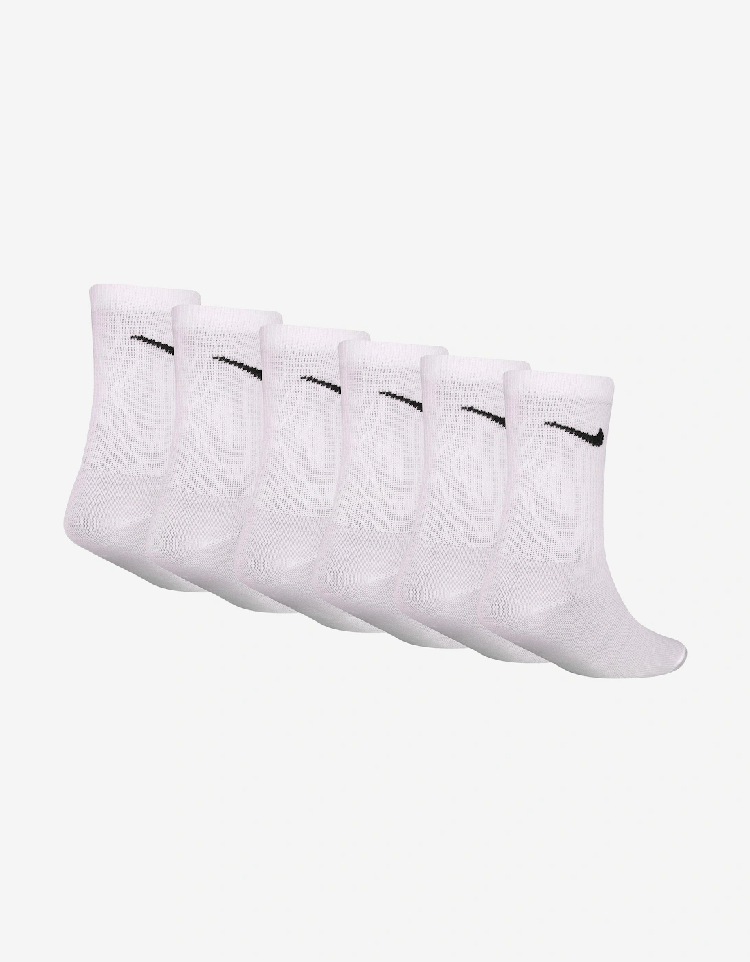 Boys Basic Crew 6 Pack Socks Set in White, 6 of 5