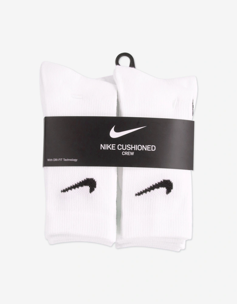 Boys Basic Crew 6 Pack Socks Set in White