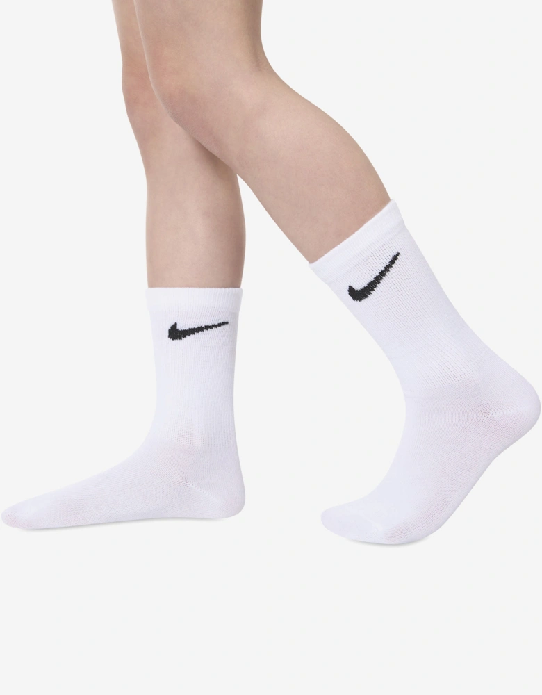 Boys Basic Crew 6 Pack Socks Set in White