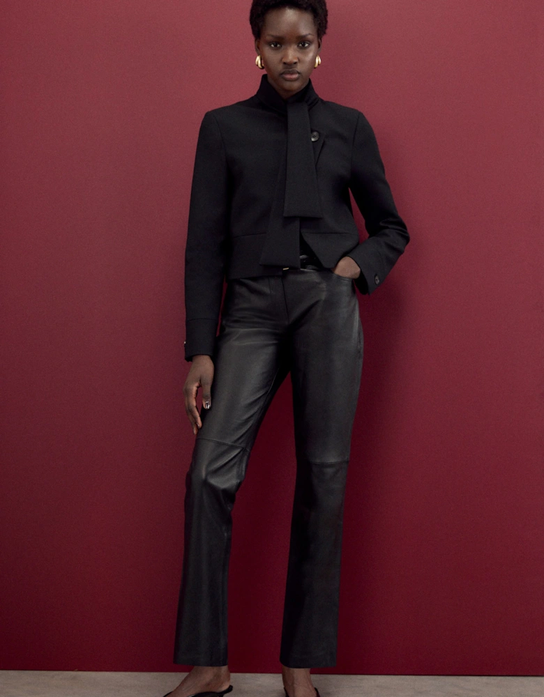 Leather Slim Leg Trousers